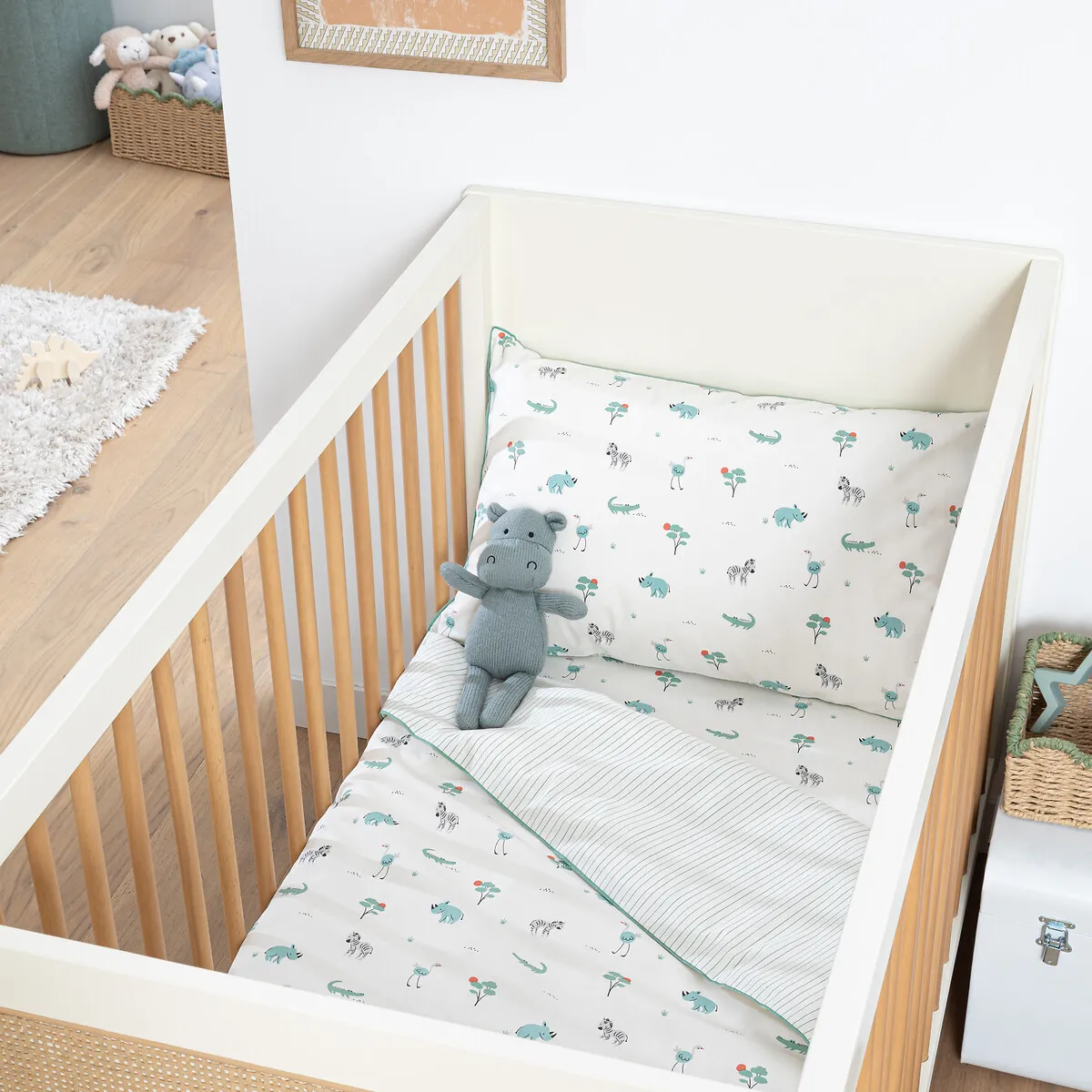 Housse De Couette Enfant, En Coton Biologique, Imprimé Animaux, SAVANE