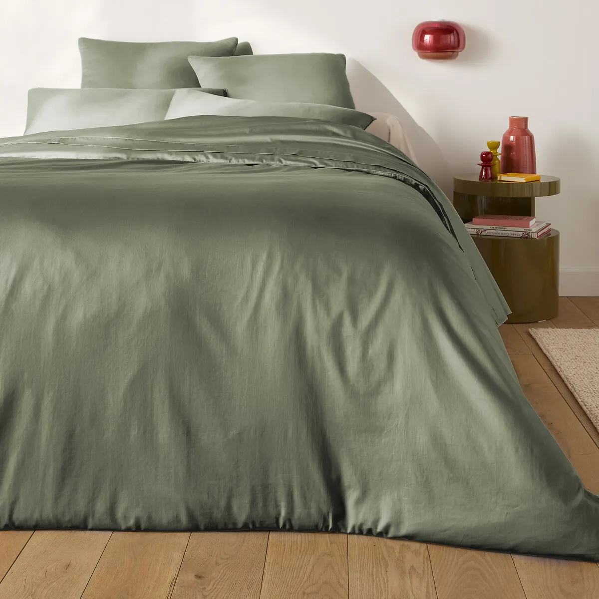 Taie De Traversin Unie En Satin De Coton, 153 Fils, Opale — vue 3