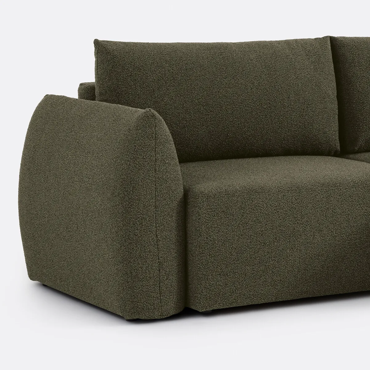 Canapé D'angle Convertible Avec Coffre, 3 Places, En Bouclette Fine, EDITH — vue 3