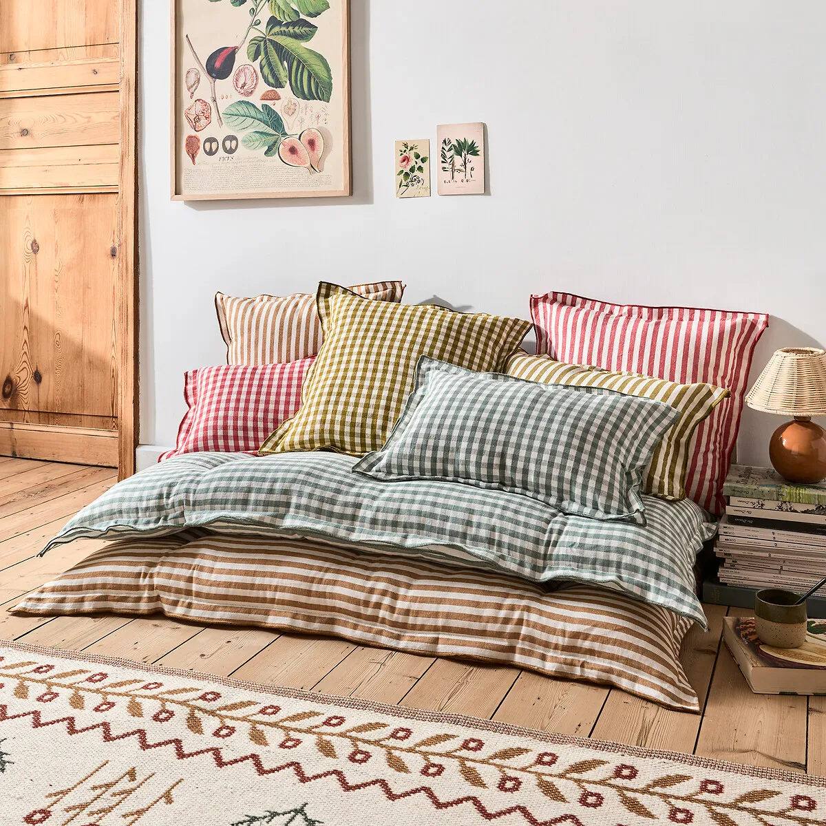 Housse De Coussin Vichy Coton Lin, Cottage — vue 3