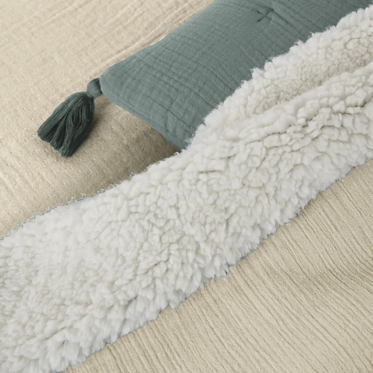 Dessus De Lit Uni Gaze Coton/sherpa Kumla — vue 3