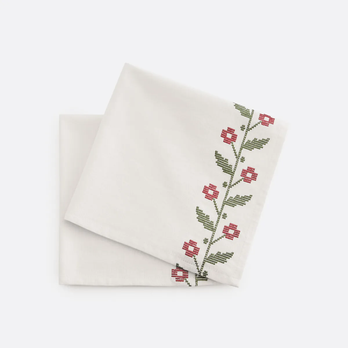 Lot De 2 Serviettes De Table En Coton Lavé, Auvray