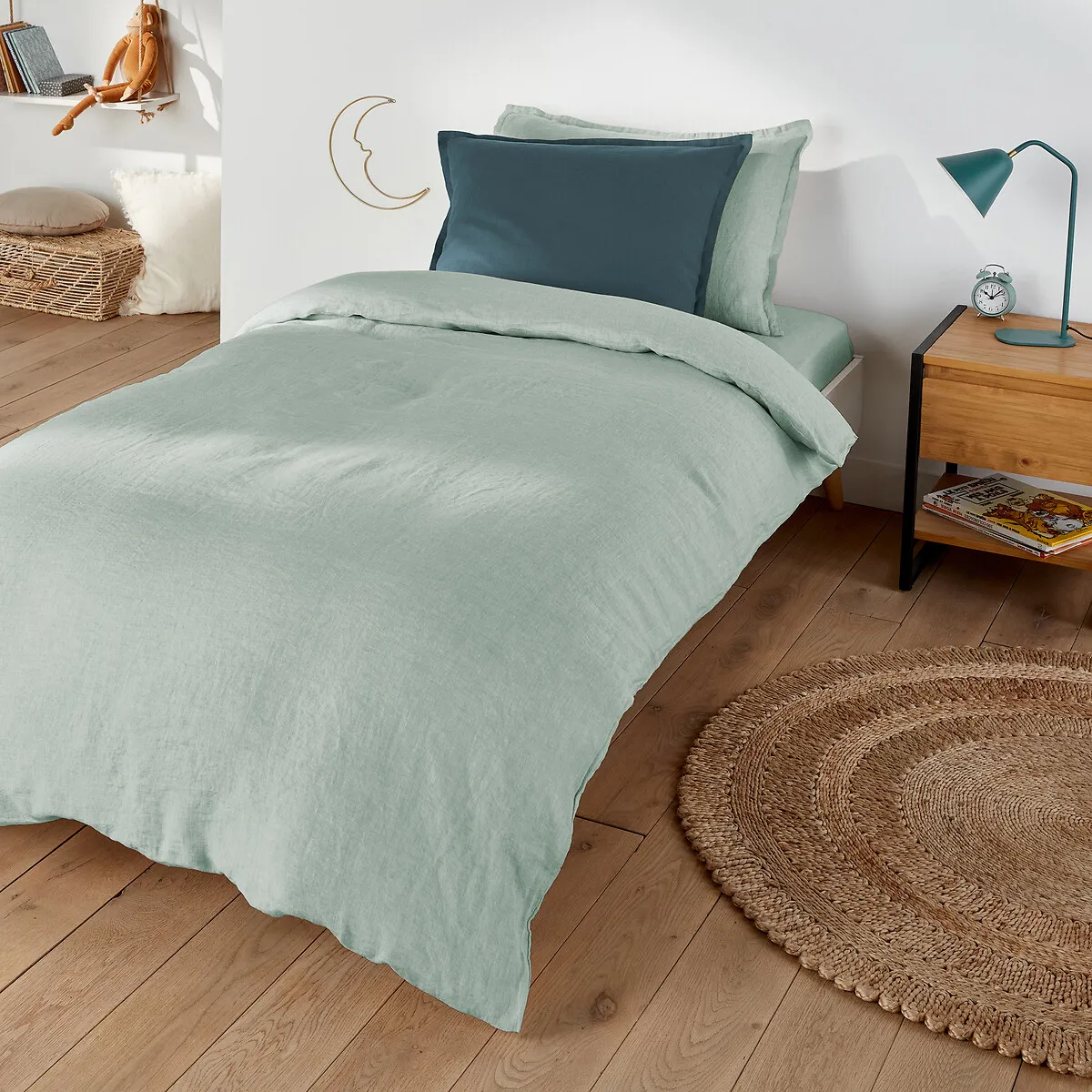 Drap Housse Enfant Lin Lavé, Bonnet 30cm, Linot — vue 3