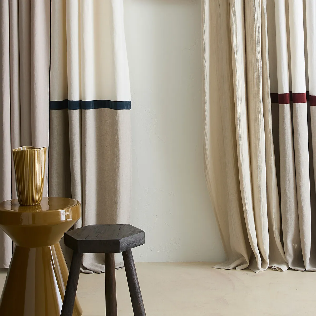 Rideau Pattes Cachées Lin/velours, Onega X Velvet — vue 3