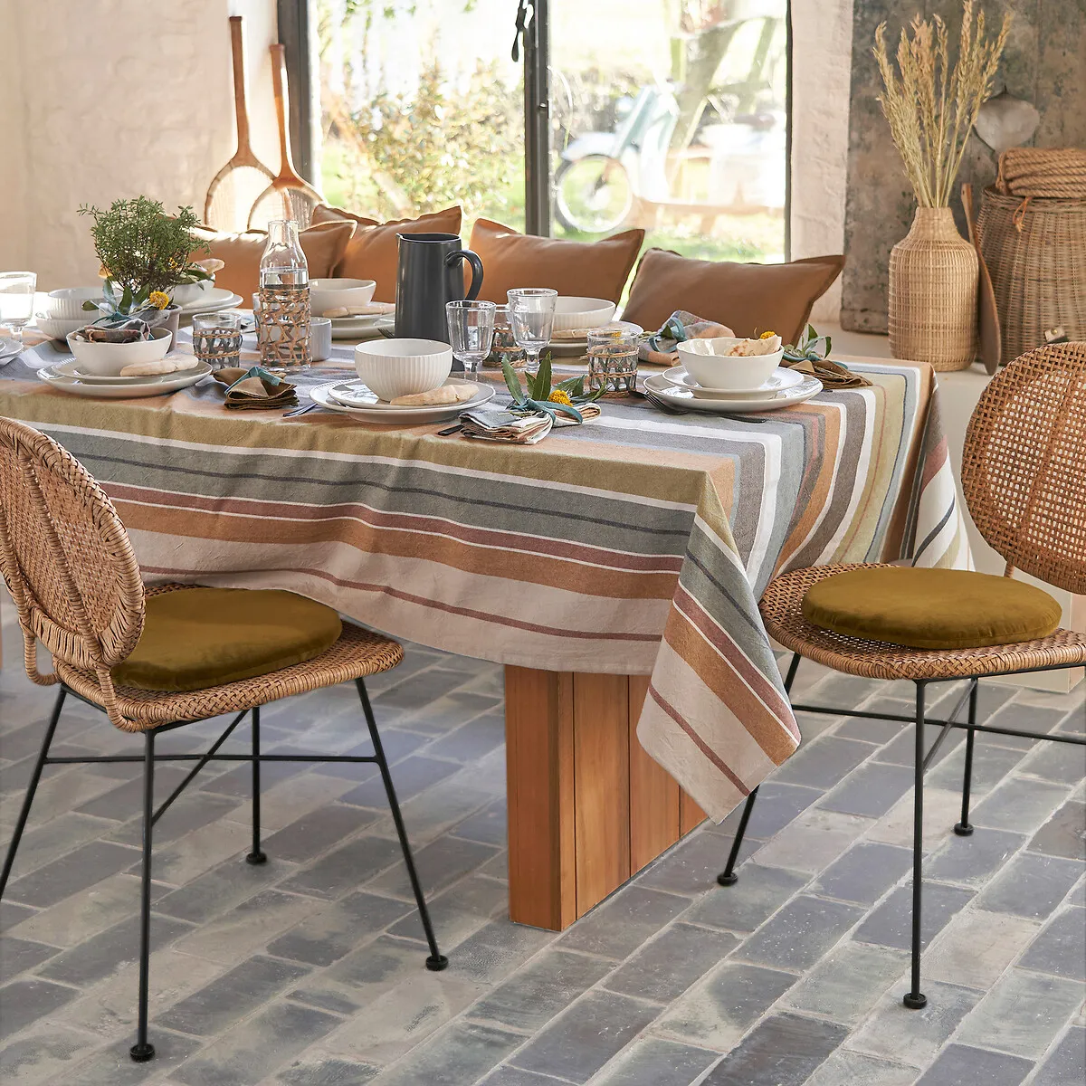 Nappe Rayures Coton Lavé Tissé-teint, Antika — vue 3