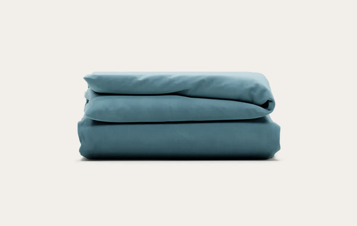 Housse de couette en Percale de coton — Céladon — vue 3