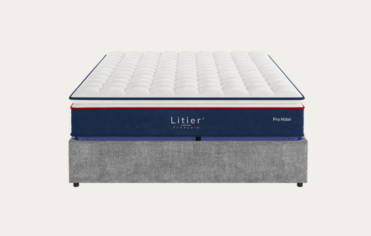 Ensemble sommier coffre et matelas Pro Hôtel — Gris clair — vue 3