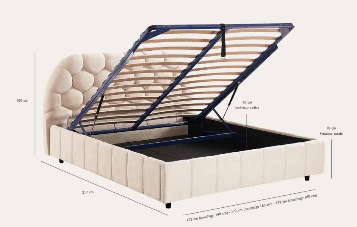 Lit coffre Origami par Bernard Masson — Naturel — vue 4