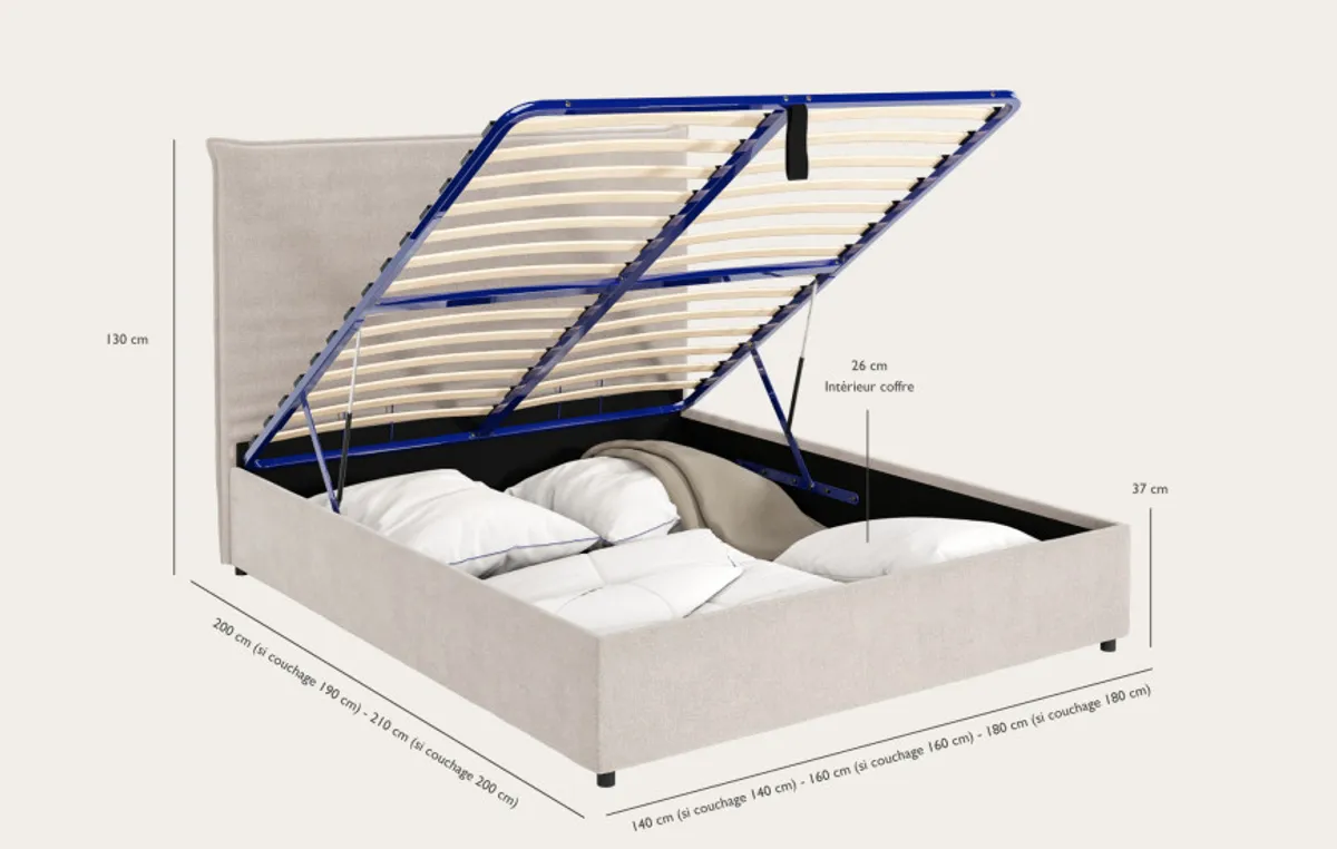Lit coffre Cocoon — Naturel — vue 3