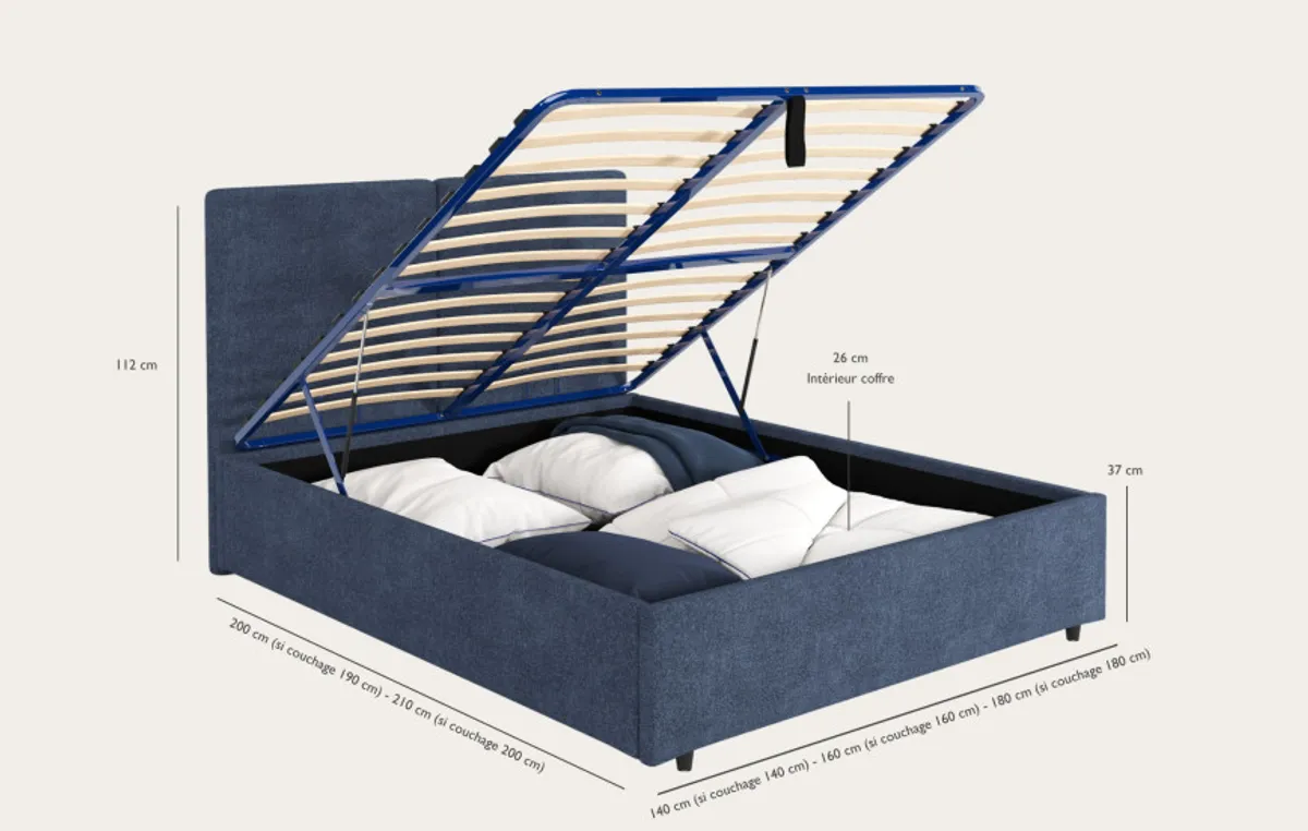 Lit coffre Impérial — Bleu marine — vue 4