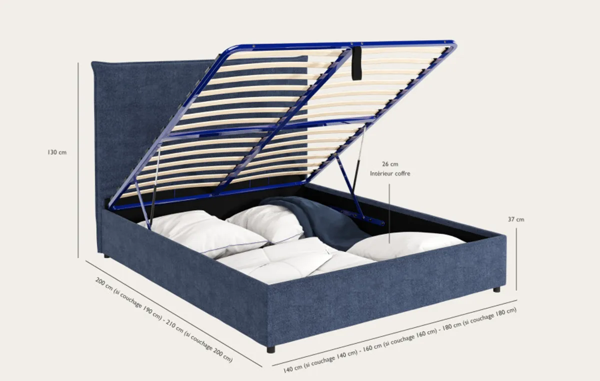 Lit coffre Cocoon — Bleu marine — vue 4