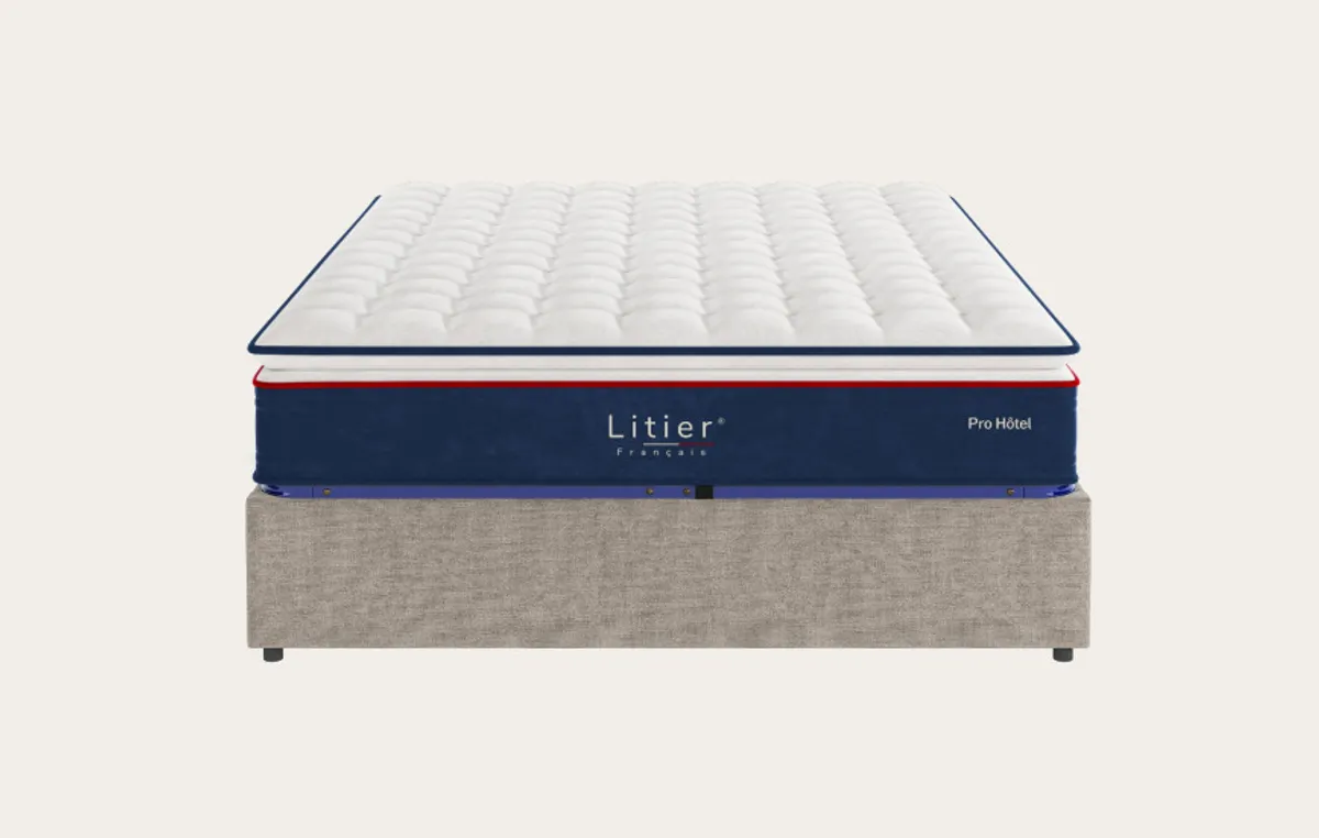 Ensemble sommier coffre et matelas Pro Hôtel — Naturel