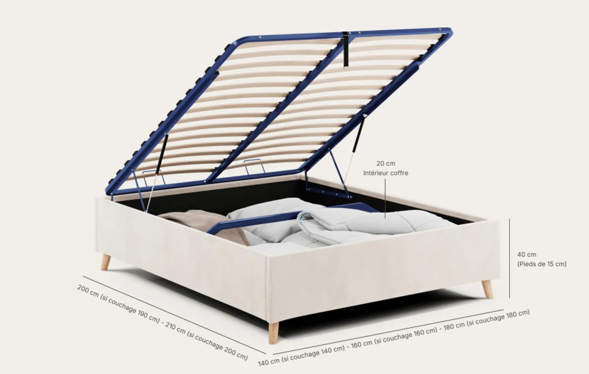 Sommier coffre Prestige — Naturel — vue 4