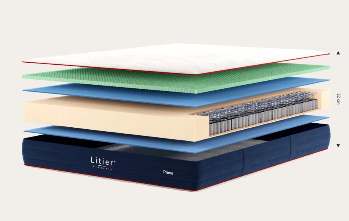 Ensemble sommier coffre et matelas Prime — Gris clair — vue 5