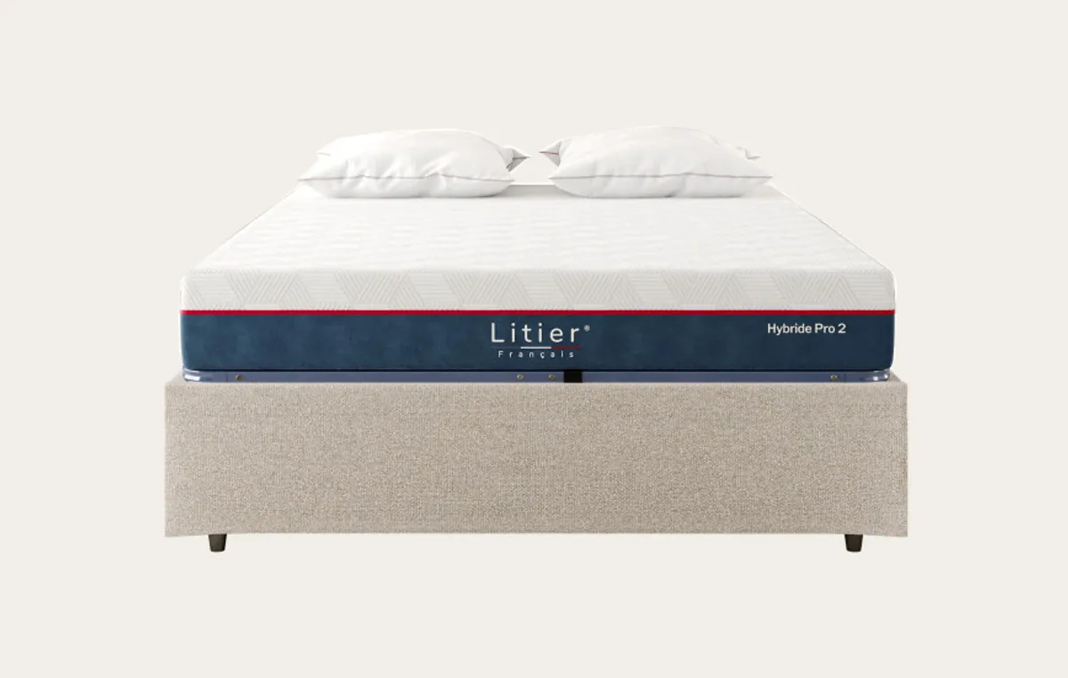 Ensemble sommier coffre et matelas Hybride Pro 2 Premium Fresh+ — Naturel — vue 3
