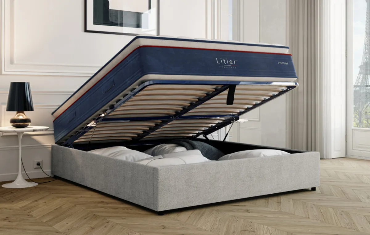Ensemble sommier coffre et matelas Pro Hôtel — Gris clair — vue 6