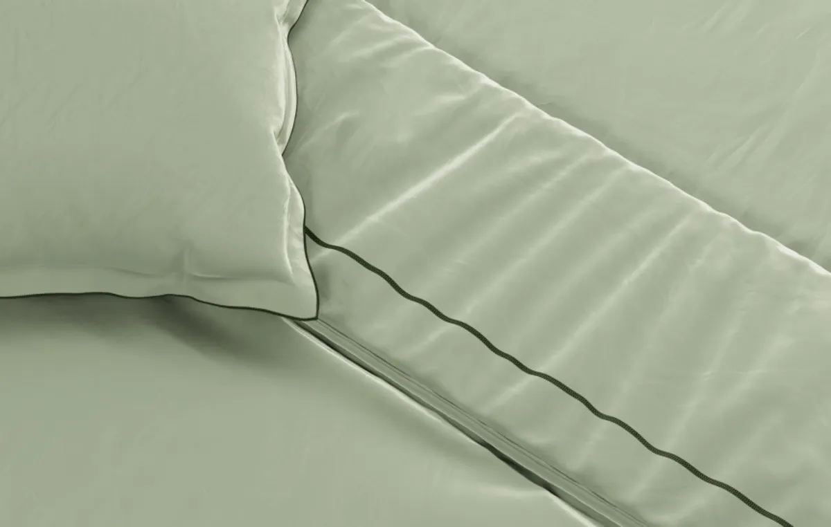 Housse de couette en Percale de coton bio — Sauge — vue 3