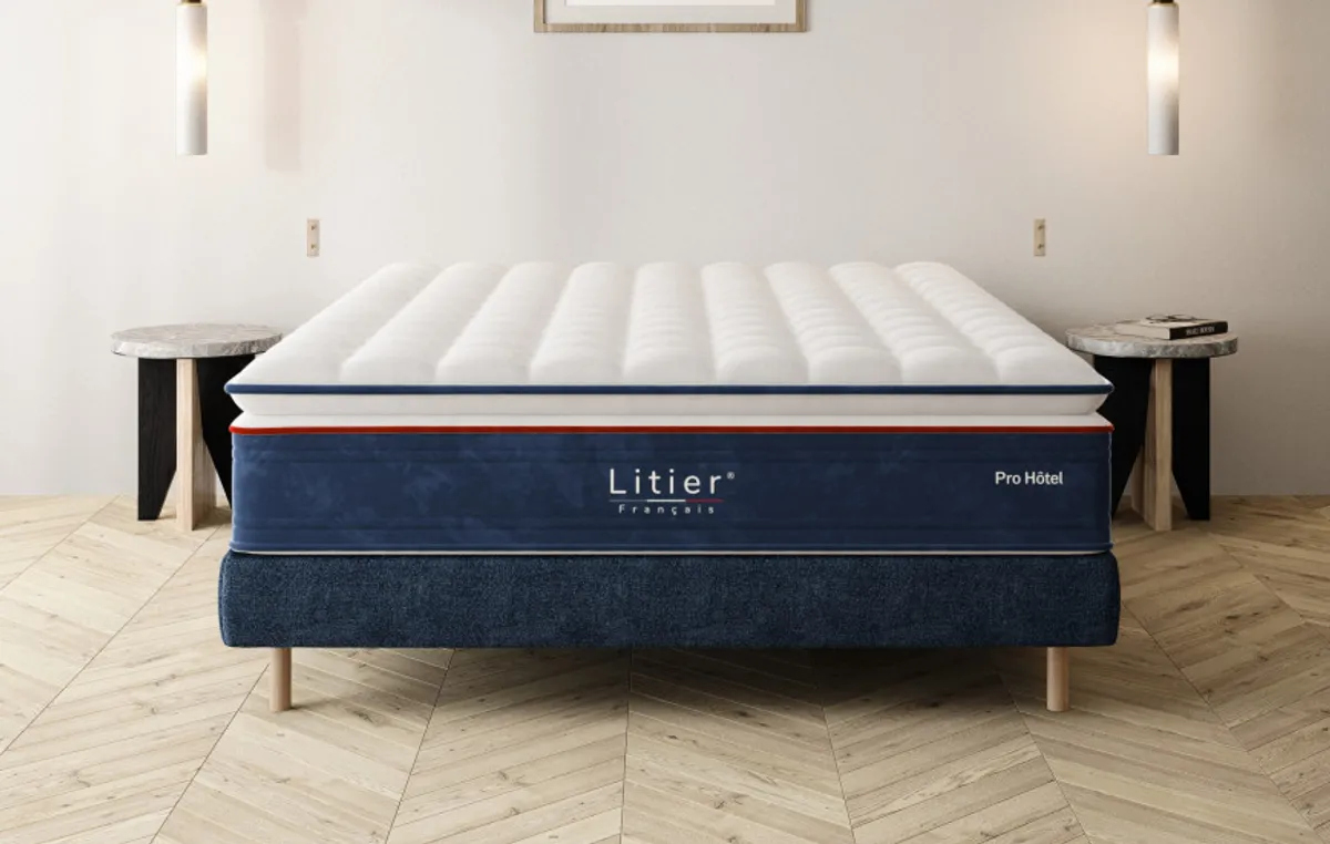 Ensemble sommier et matelas Pro Hôtel — Bleu marine