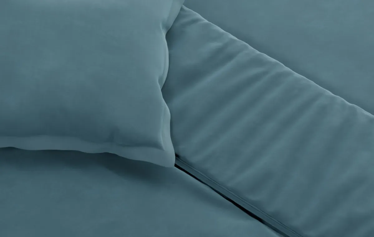 Drap housse percale de coton — Céladon — vue 4
