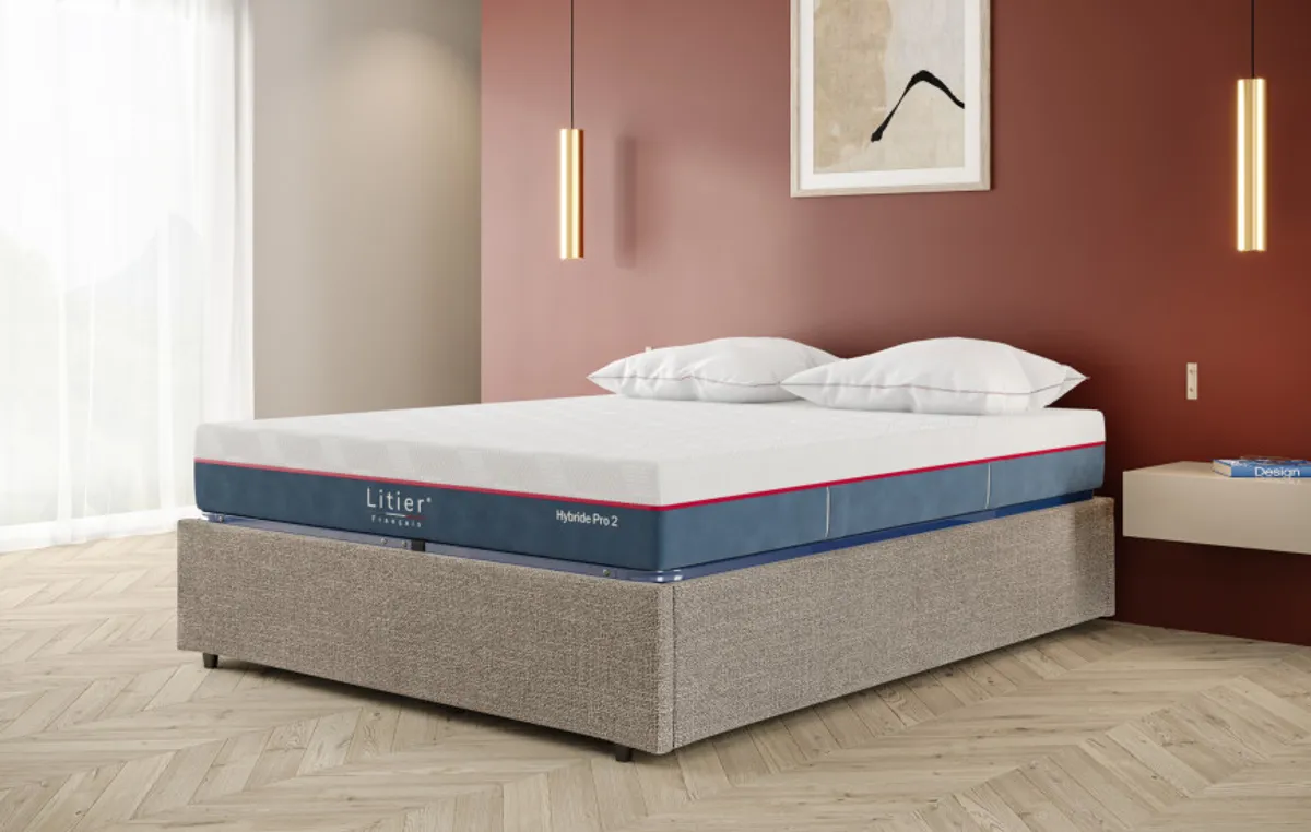Ensemble sommier coffre et matelas Hybride Pro 2 Premium Fresh+ — Gris taupe — vue 6