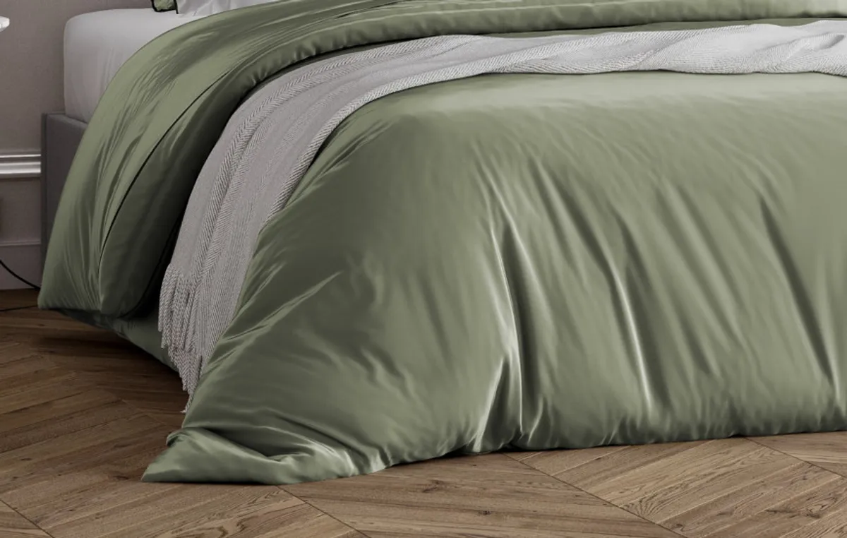 Housse de couette en Percale de coton bio — Sauge — vue 4