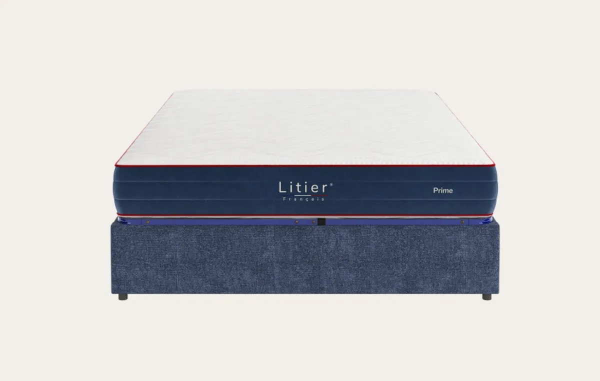 Ensemble sommier coffre et matelas Prime — Bleu marine — vue 3