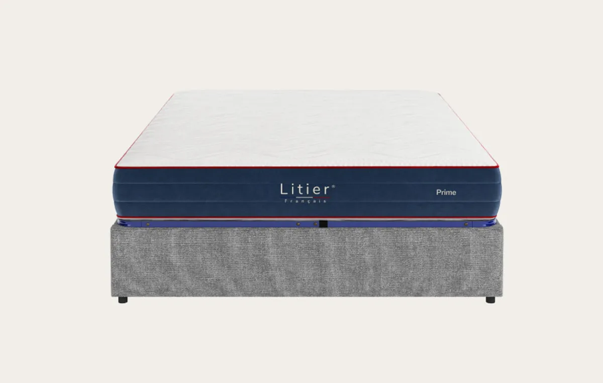 Ensemble sommier coffre et matelas Prime — Gris clair — vue 3
