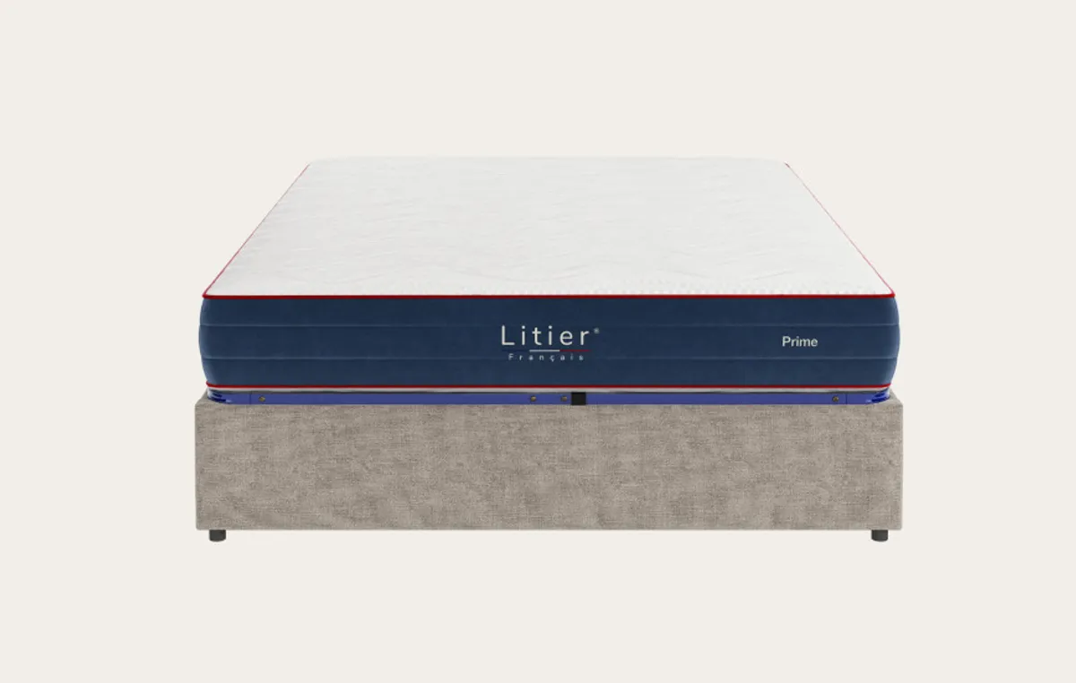 Ensemble sommier coffre et matelas Prime — Gris taupe — vue 3