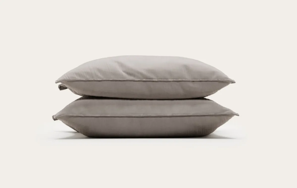 Taie d'oreiller en Gaze de Coton — Gris taupe — vue 3