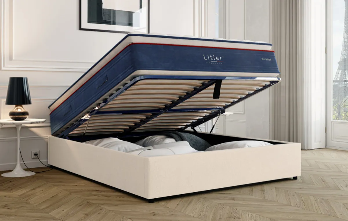 Ensemble sommier coffre et matelas Pro Hôtel — Naturel — vue 6