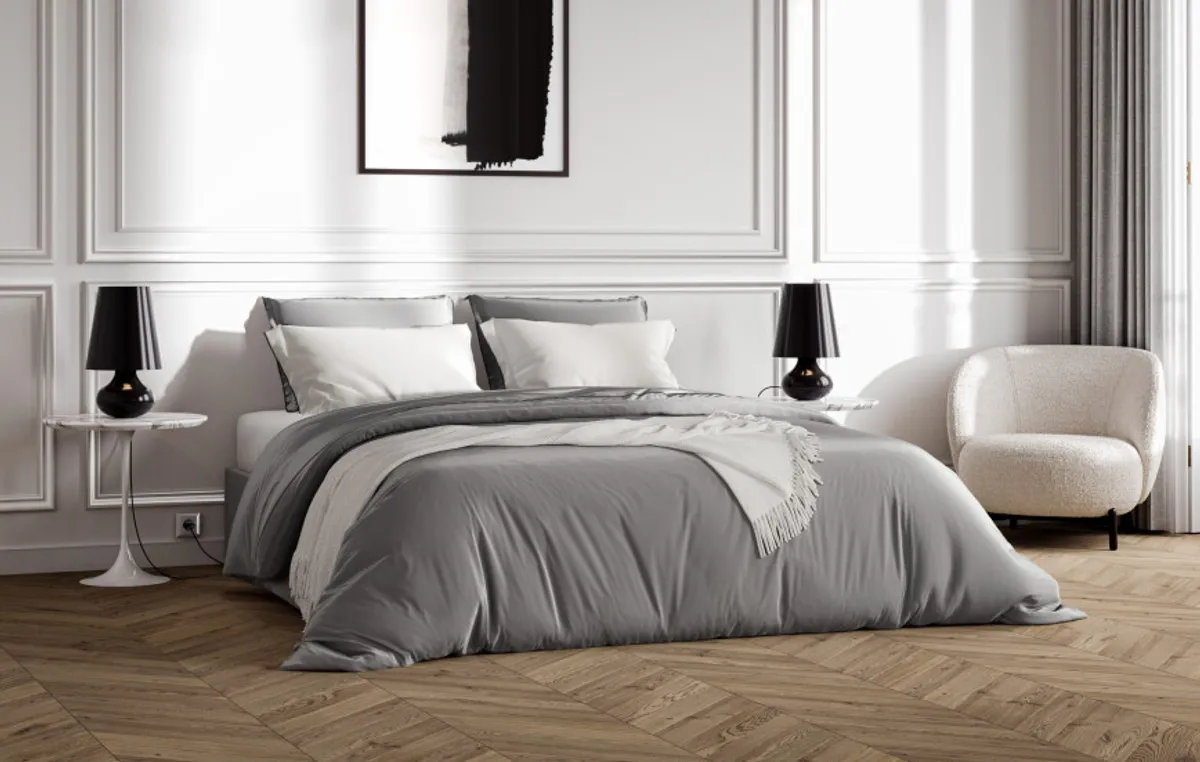 Housse de couette en Percale de coton bio — Perle — vue 6